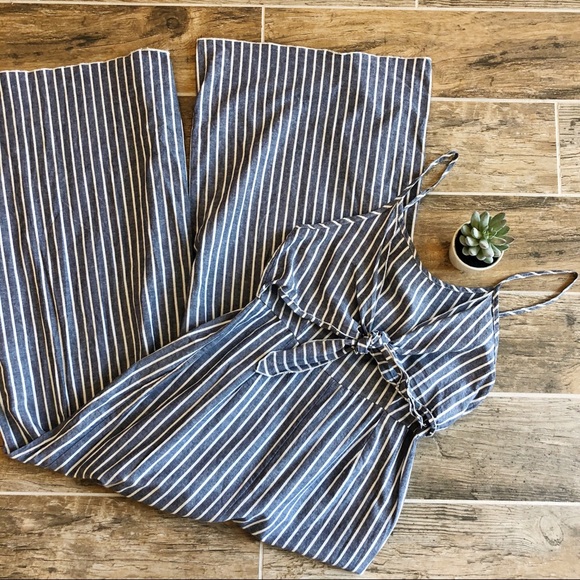 Lavender Fields Pants - Lavender Fields Boho Striped Knotted Jumpsuit. S